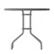 Emma and Oliver 31.5" Round Tempered Glass Metal Table with Smooth Ripple Design Top